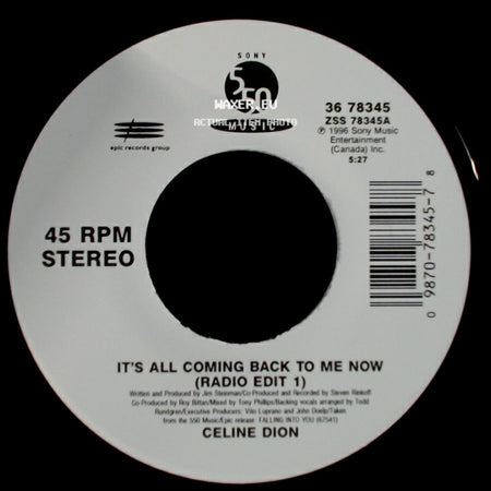 Celine Dion - The Power Of The Dream / It's All Coming Back To Me Now (Radio Edit 1) side B