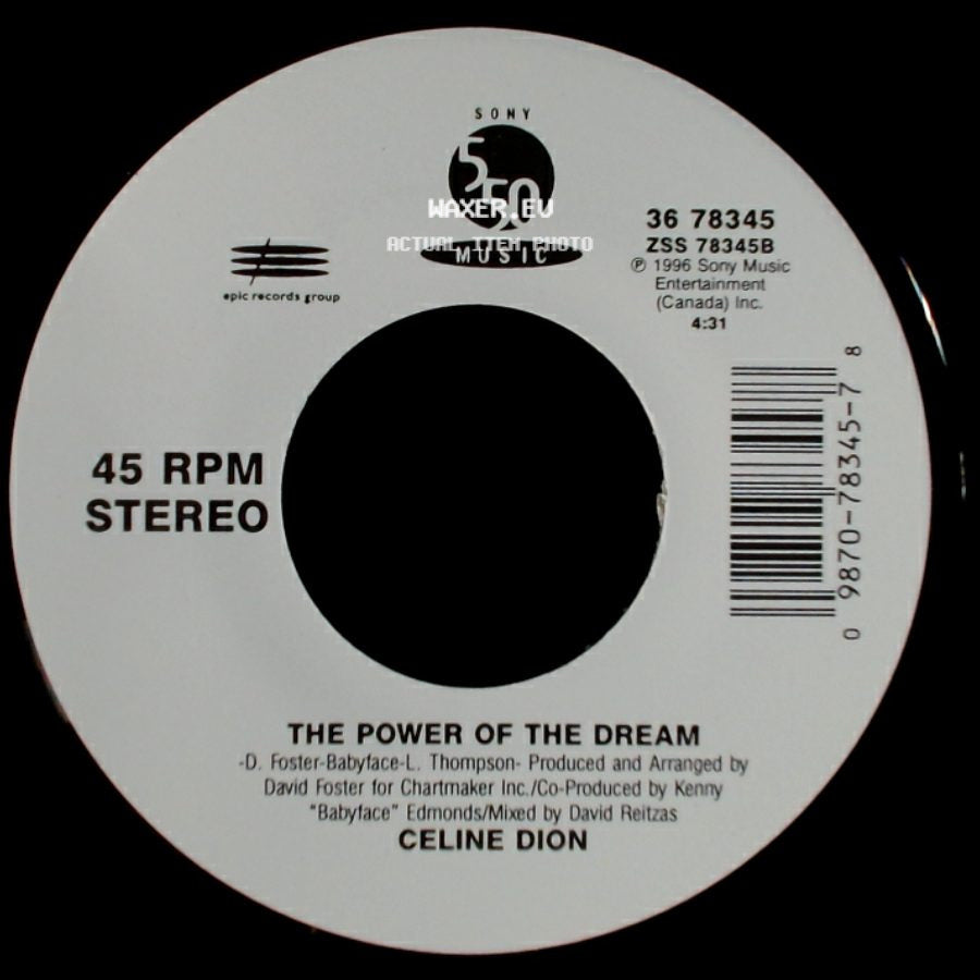 Celine Dion - It's All Coming Back To Me Now (Radio Edit 1) / The Power Of The Dream side B