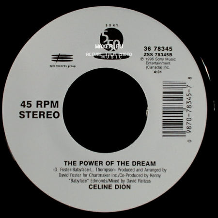 Celine Dion - It's All Coming Back To Me Now (Radio Edit 1) / The Power Of The Dream side B