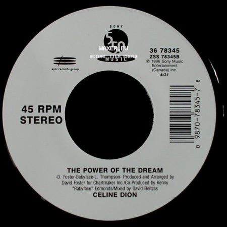 Celine Dion - It's All Coming Back To Me Now (Radio Edit 1) / The Power Of The Dream side B
