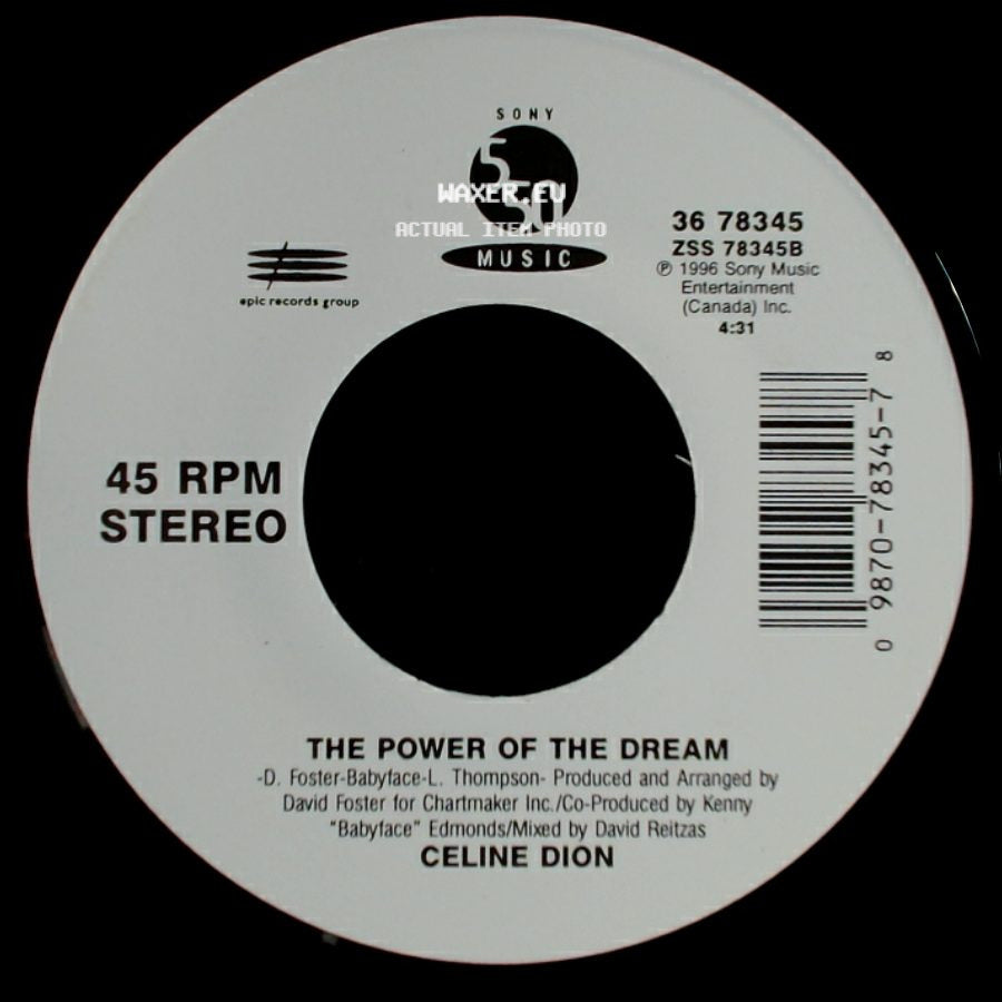 Celine Dion - The Power Of The Dream / It's All Coming Back To Me Now (Radio Edit 1) side A