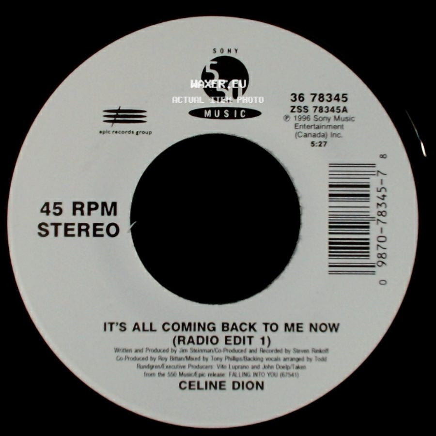 Celine Dion - The Power Of The Dream / It's All Coming Back To Me Now (Radio Edit 1) side B
