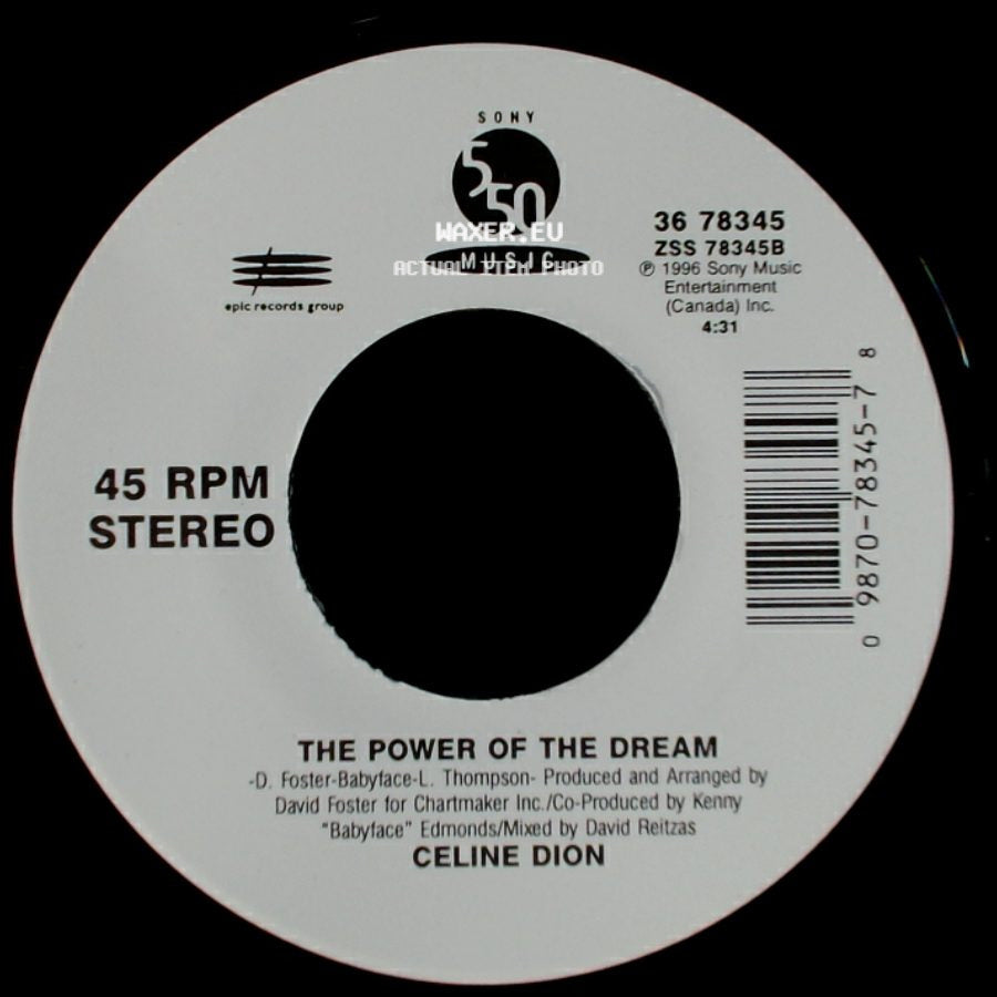 Celine Dion - The Power Of The Dream / It's All Coming Back To Me Now (Radio Edit 1) side A