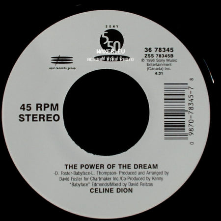 Celine Dion - The Power Of The Dream / It's All Coming Back To Me Now (Radio Edit 1) side A