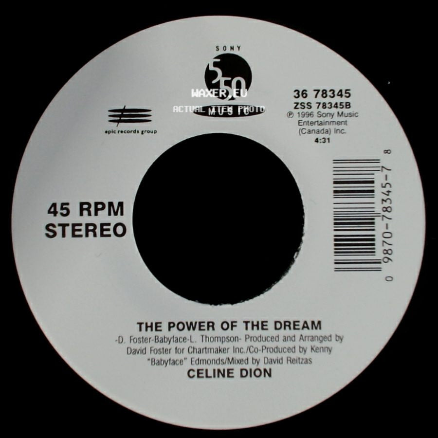 Celine Dion - The Power Of The Dream / It's All Coming Back To Me Now (Radio Edit 1) side A