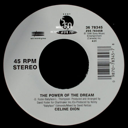 Celine Dion - The Power Of The Dream / It's All Coming Back To Me Now (Radio Edit 1) side A