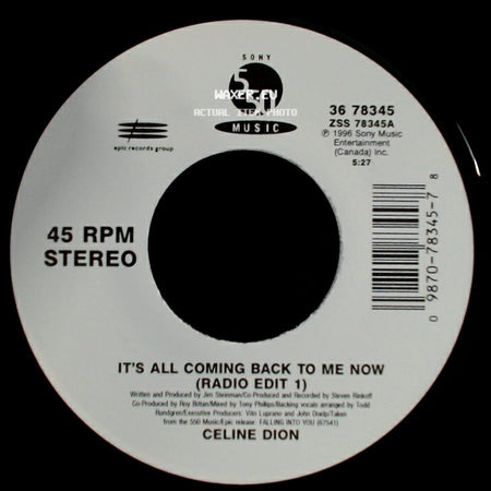 Celine Dion - The Power Of The Dream / It's All Coming Back To Me Now (Radio Edit 1) side B