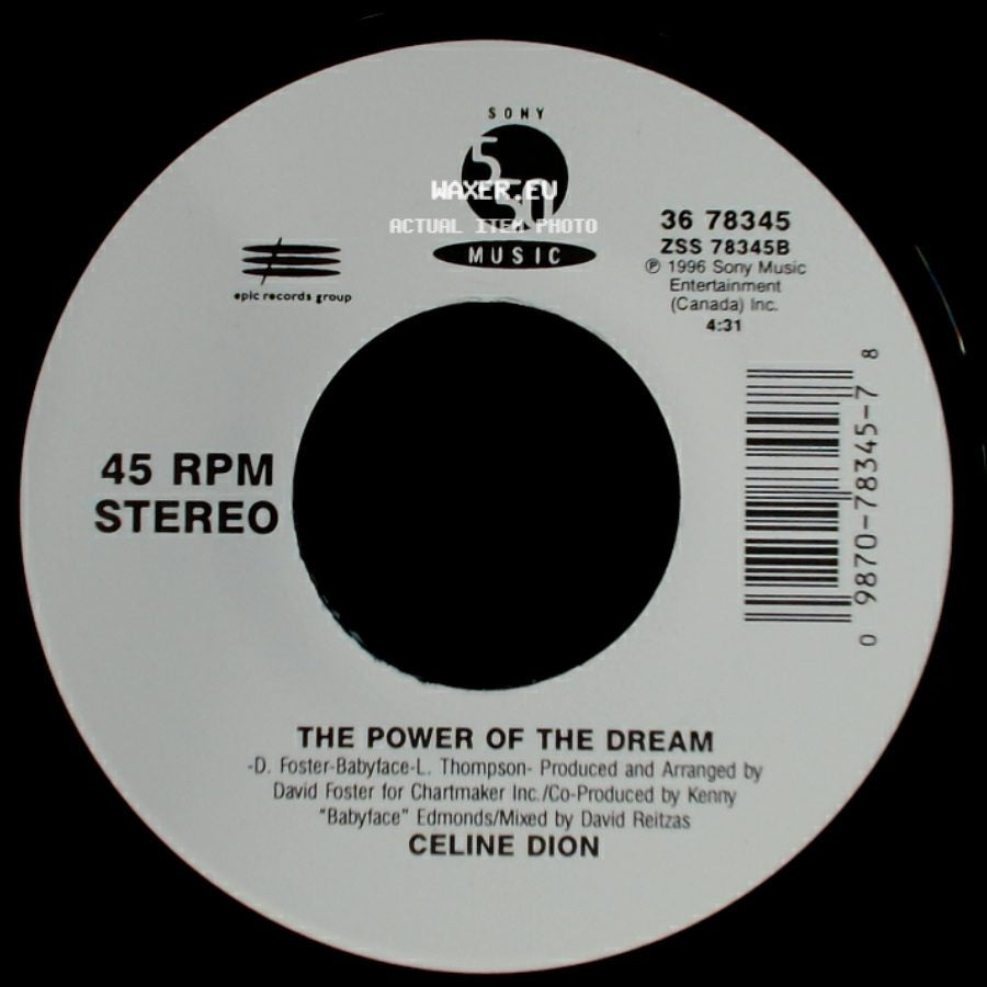Celine Dion - The Power Of The Dream / It's All Coming Back To Me Now (Radio Edit 1) side A