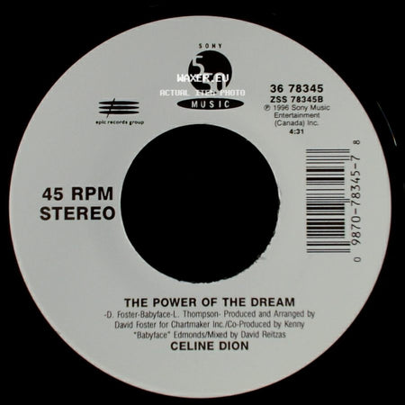 Celine Dion - The Power Of The Dream / It's All Coming Back To Me Now (Radio Edit 1) side A