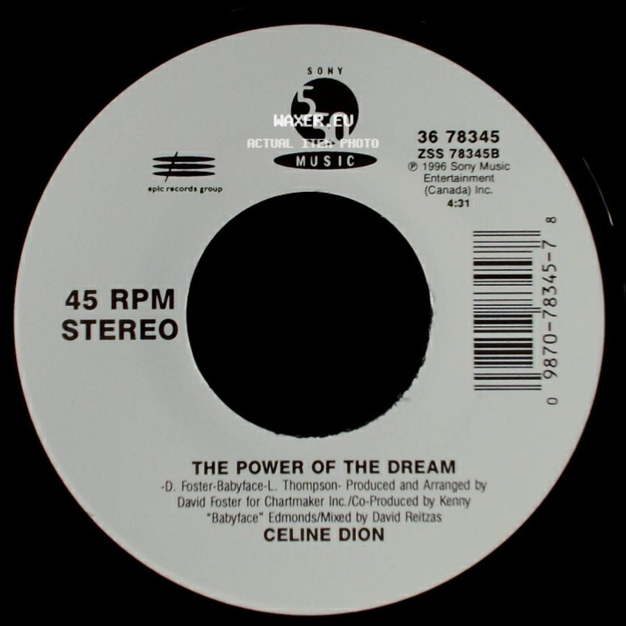 Celine Dion - The Power Of The Dream / It's All Coming Back To Me Now (Radio Edit 1) side A