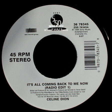 Celine Dion - The Power Of The Dream / It's All Coming Back To Me Now (Radio Edit 1) side B