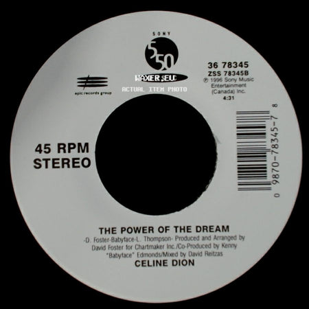 Celine Dion - It's All Coming Back To Me Now (Radio Edit 1) / The Power Of The Dream side B