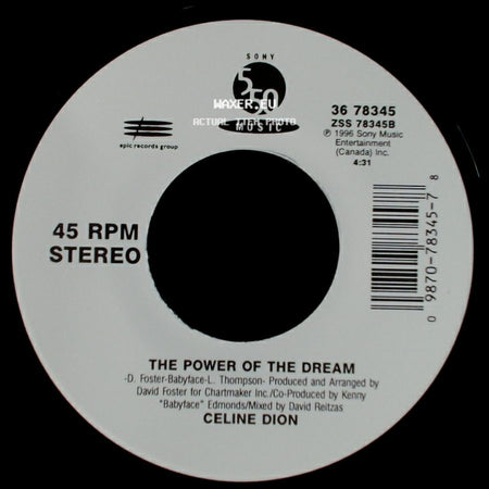 Celine Dion - The Power Of The Dream / It's All Coming Back To Me Now (Radio Edit 1) side A