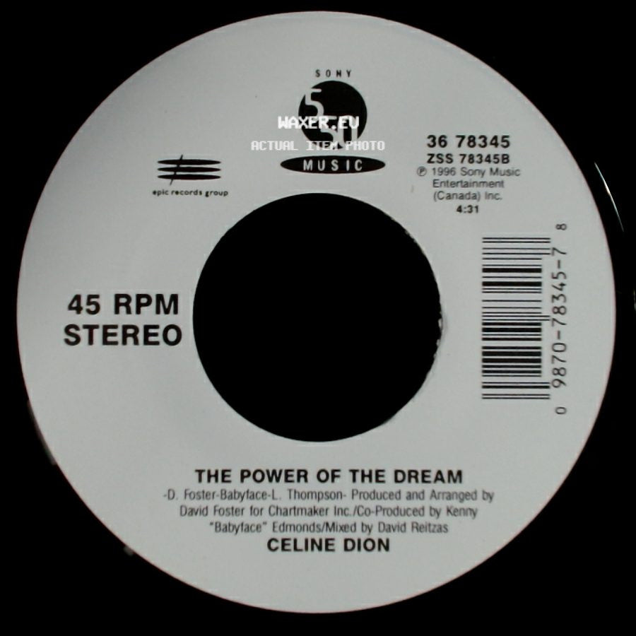 Celine Dion - The Power Of The Dream / It's All Coming Back To Me Now (Radio Edit 1) side A