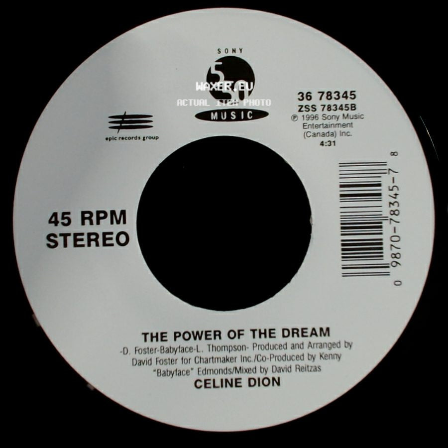 Celine Dion - It's All Coming Back To Me Now (Radio Edit 1) / The Power Of The Dream side B