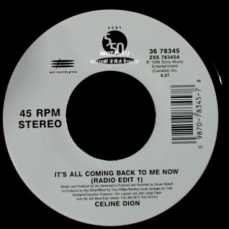 Celine Dion - The Power Of The Dream / It's All Coming Back To Me Now (Radio Edit 1) side B