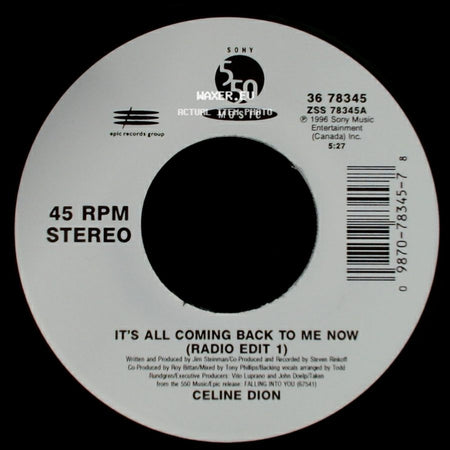 Celine Dion - It's All Coming Back To Me Now (Radio Edit 1) / The Power Of The Dream side A