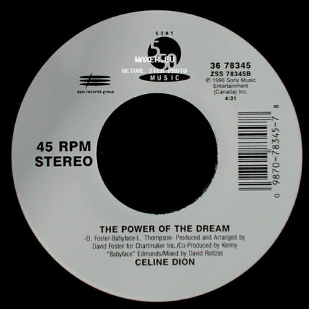 Celine Dion - It's All Coming Back To Me Now (Radio Edit 1) / The Power Of The Dream side B