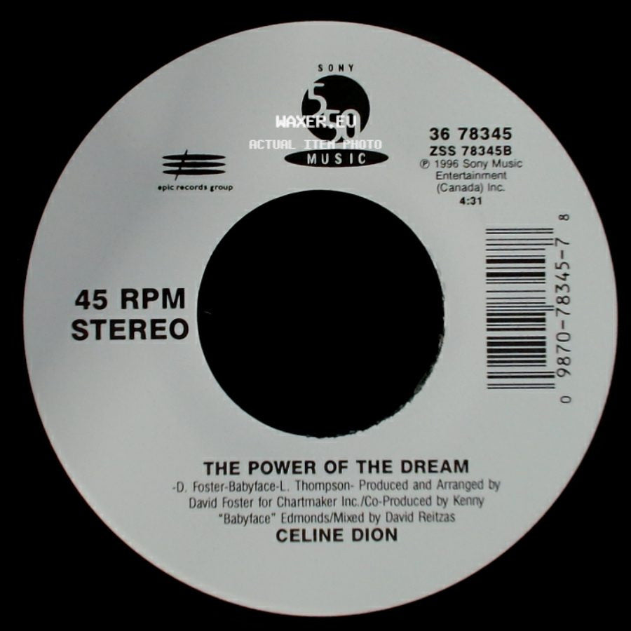Celine Dion - It's All Coming Back To Me Now (Radio Edit 1) / The Power Of The Dream side B