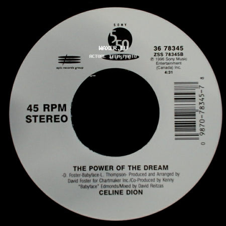 Celine Dion - It's All Coming Back To Me Now (Radio Edit 1) / The Power Of The Dream side B