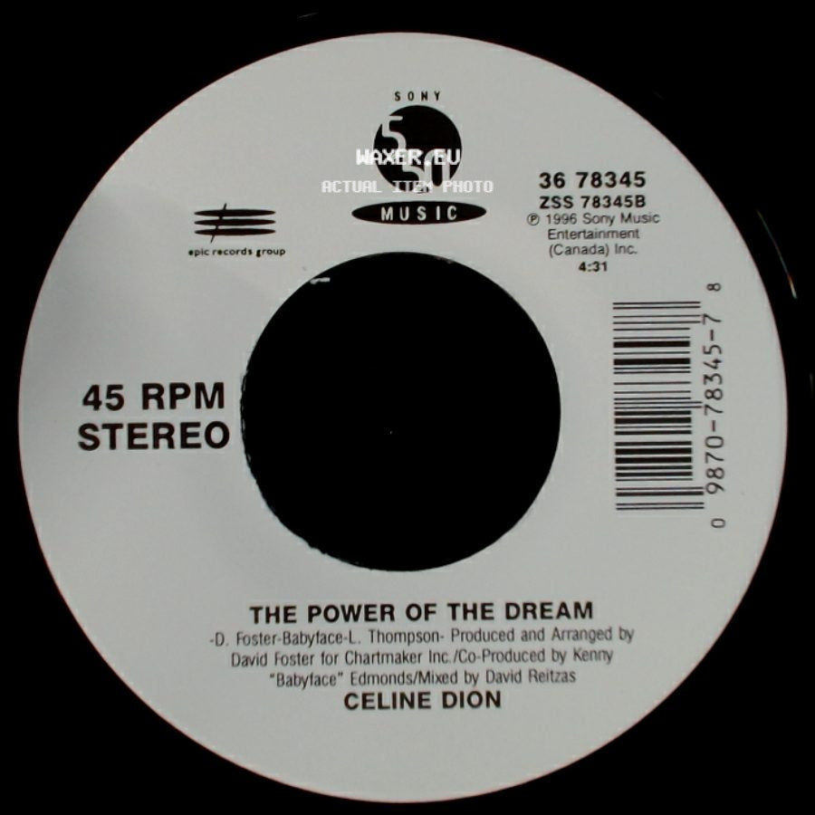 Celine Dion - It's All Coming Back To Me Now (Radio Edit 1) / The Power Of The Dream side B
