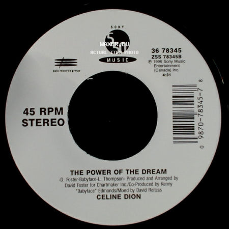 Celine Dion - It's All Coming Back To Me Now (Radio Edit 1) / The Power Of The Dream side B