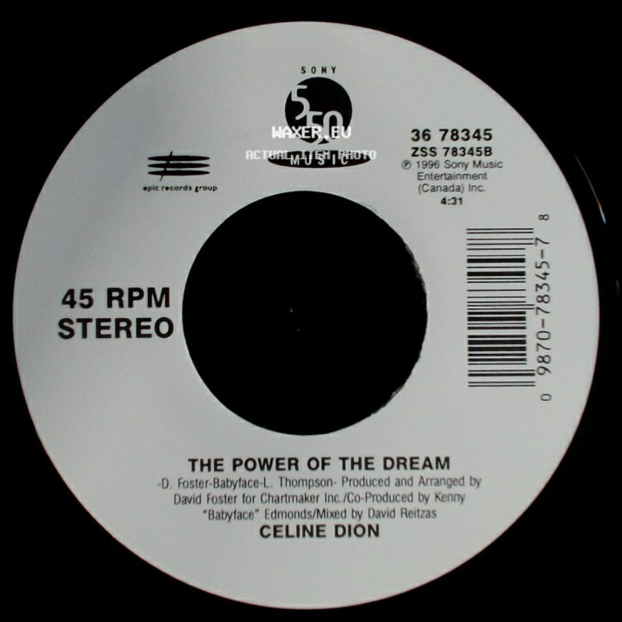Celine Dion - It's All Coming Back To Me Now (Radio Edit 1) / The Power Of The Dream side B