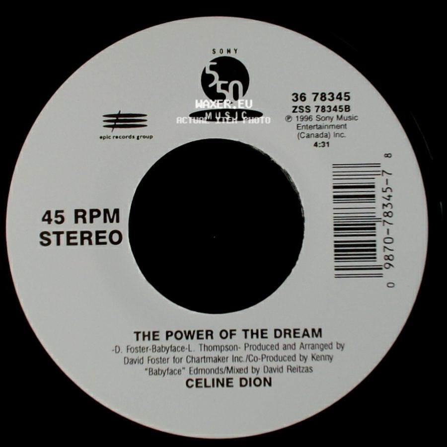 Celine Dion - It's All Coming Back To Me Now (Radio Edit 1) / The Power Of The Dream side B