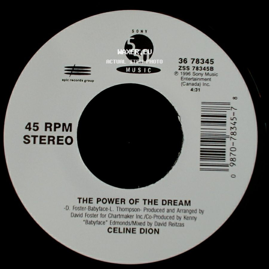 Celine Dion - It's All Coming Back To Me Now (Radio Edit 1) / The Power Of The Dream side B