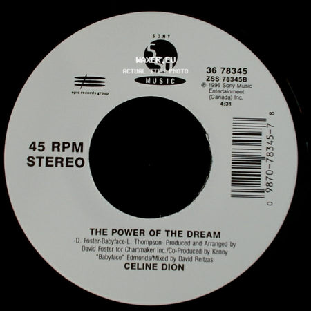 Celine Dion - It's All Coming Back To Me Now (Radio Edit 1) / The Power Of The Dream side B