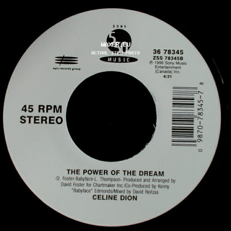 Celine Dion - The Power Of The Dream / It's All Coming Back To Me Now (Radio Edit 1) side A