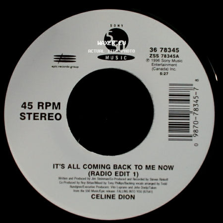 Celine Dion - The Power Of The Dream / It's All Coming Back To Me Now (Radio Edit 1) side B