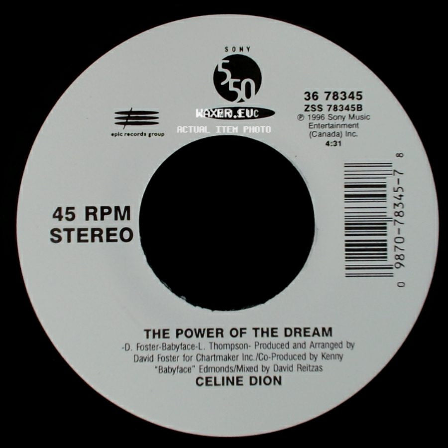 Celine Dion - The Power Of The Dream / It's All Coming Back To Me Now (Radio Edit 1) side A