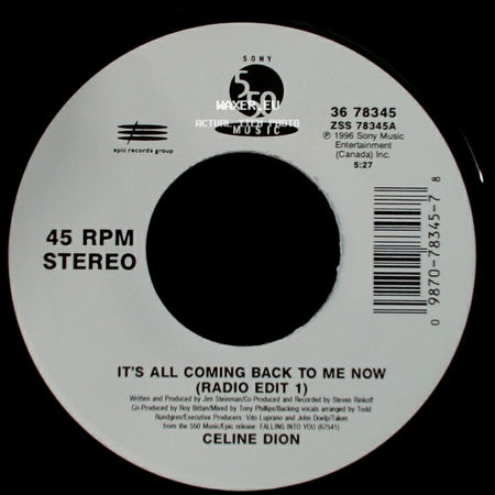 Celine Dion - The Power Of The Dream / It's All Coming Back To Me Now (Radio Edit 1) side B
