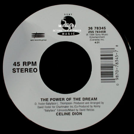 Celine Dion - It's All Coming Back To Me Now (Radio Edit 1) / The Power Of The Dream side B