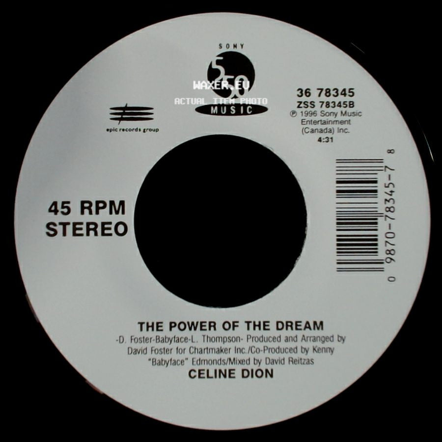 Celine Dion - It's All Coming Back To Me Now (Radio Edit 1) / The Power Of The Dream side B