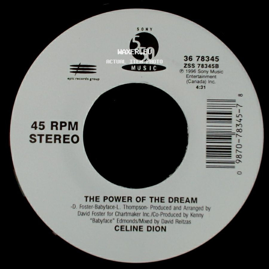 Celine Dion - The Power Of The Dream / It's All Coming Back To Me Now (Radio Edit 1) side A