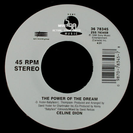 Celine Dion - The Power Of The Dream / It's All Coming Back To Me Now (Radio Edit 1) side A
