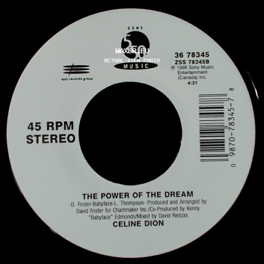 Celine Dion - It's All Coming Back To Me Now (Radio Edit 1) / The Power Of The Dream side B