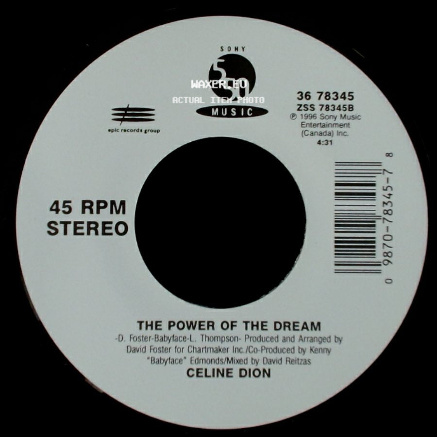 Celine Dion - It's All Coming Back To Me Now (Radio Edit 1) / The Power Of The Dream side B