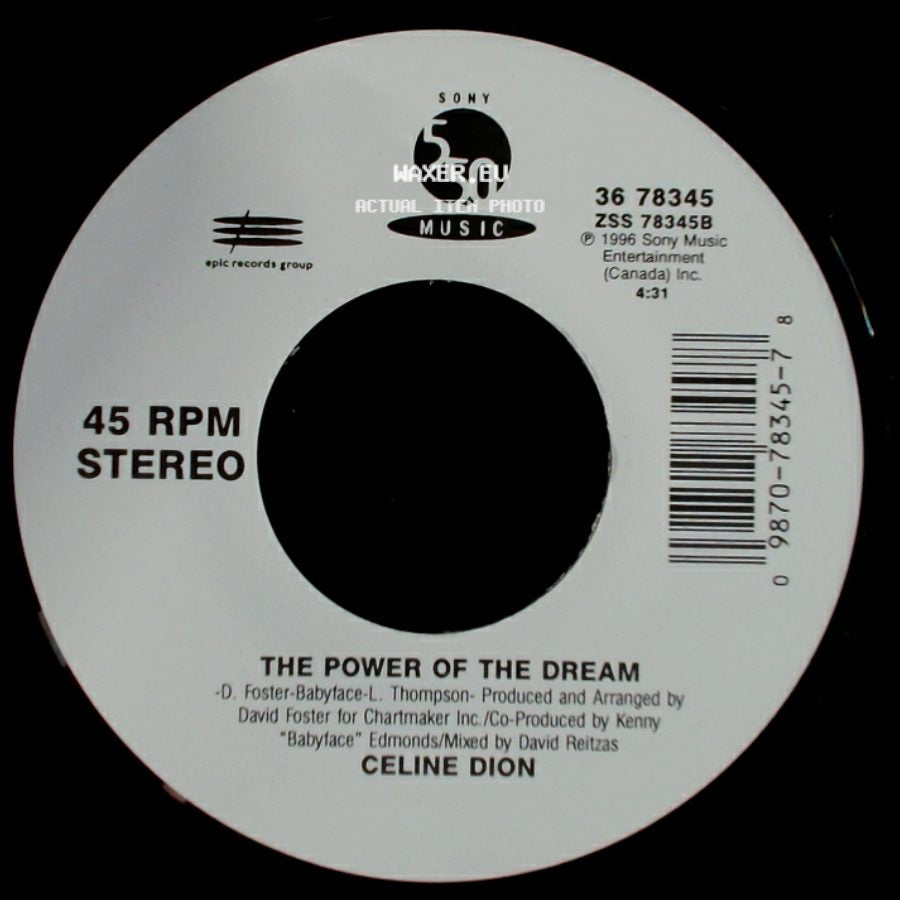 Celine Dion - The Power Of The Dream / It's All Coming Back To Me Now (Radio Edit 1) side A