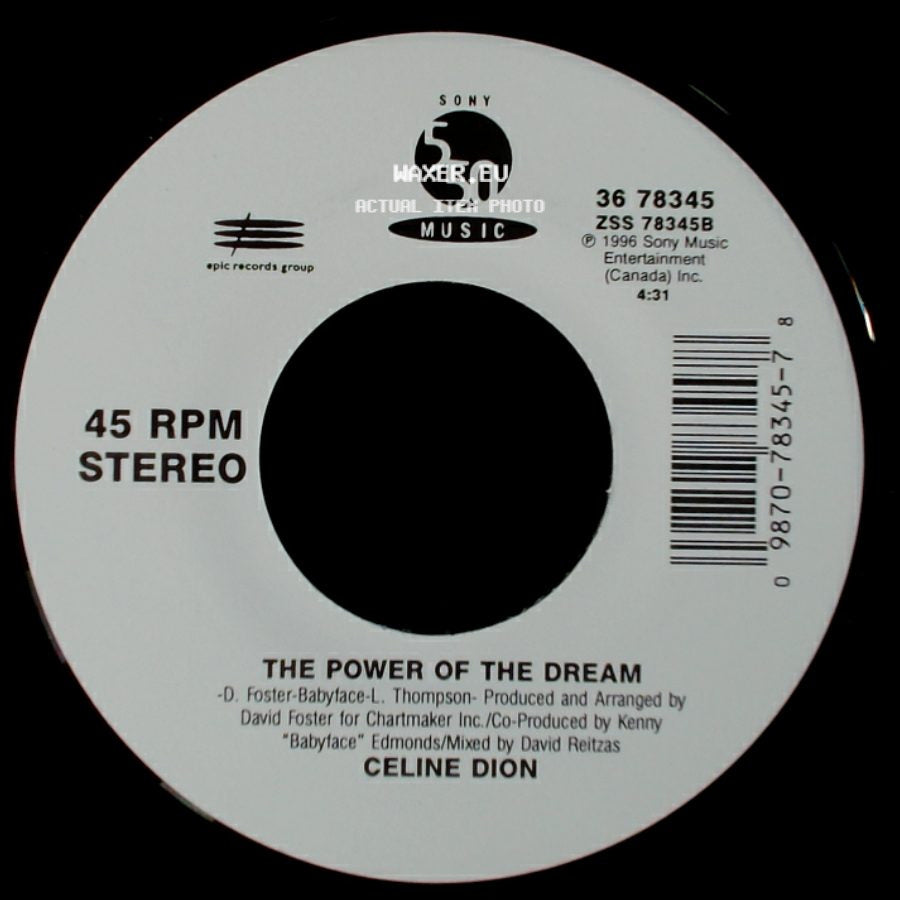 Celine Dion - It's All Coming Back To Me Now (Radio Edit 1) / The Power Of The Dream side B