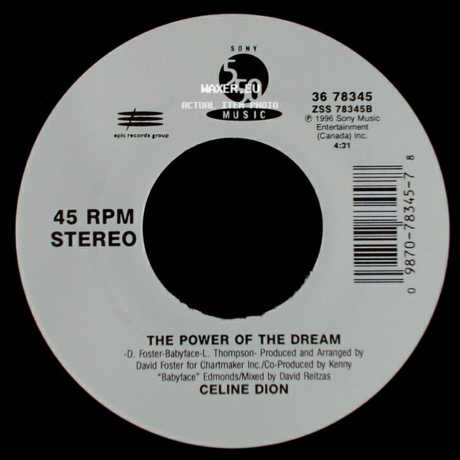 Celine Dion - The Power Of The Dream / It's All Coming Back To Me Now (Radio Edit 1) side A