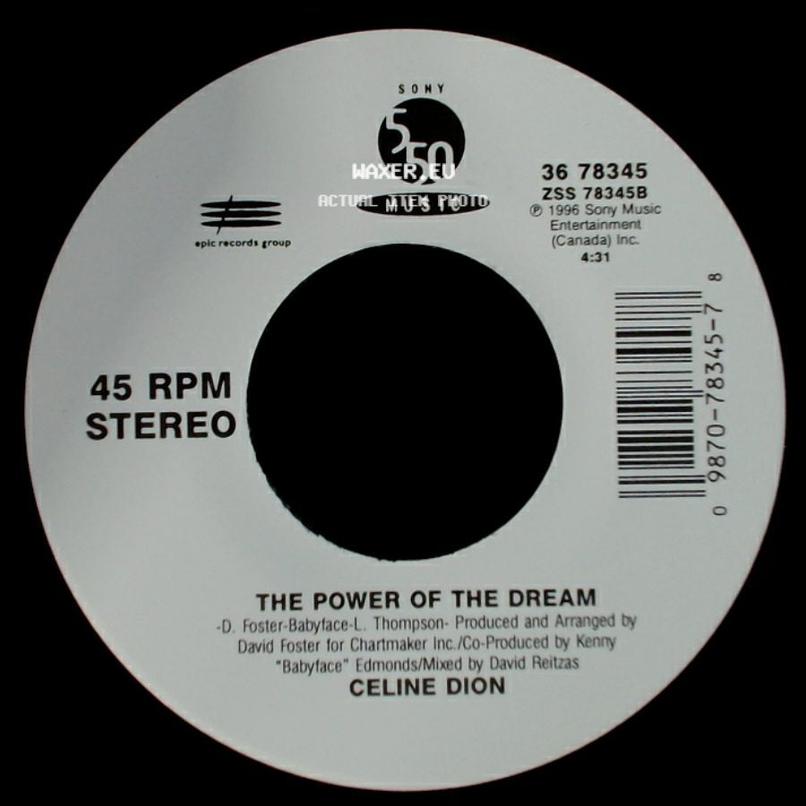 Celine Dion - The Power Of The Dream / It's All Coming Back To Me Now (Radio Edit 1) side A