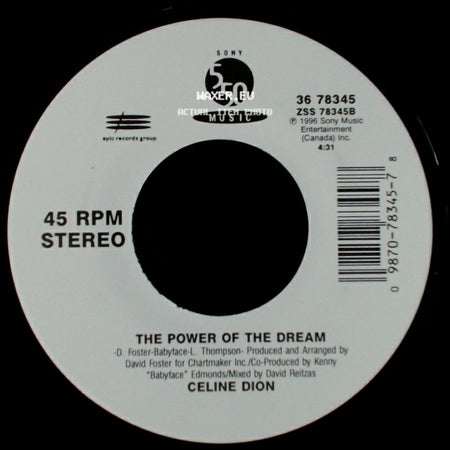 Celine Dion - The Power Of The Dream / It's All Coming Back To Me Now (Radio Edit 1) side A