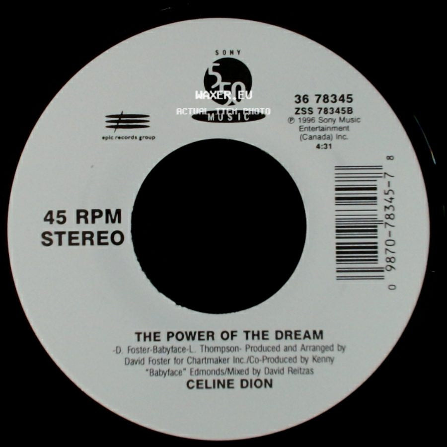 Celine Dion - The Power Of The Dream / It's All Coming Back To Me Now (Radio Edit 1) side A