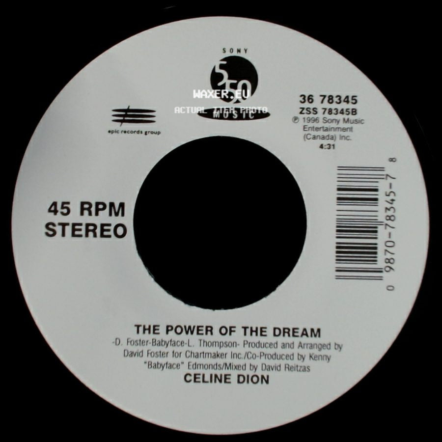 Celine Dion - The Power Of The Dream / It's All Coming Back To Me Now (Radio Edit 1) side A