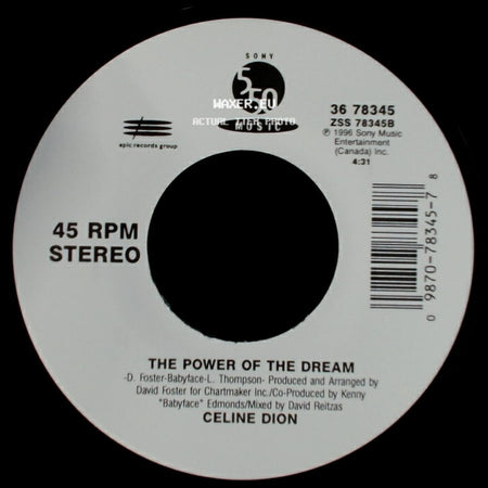 Celine Dion - The Power Of The Dream / It's All Coming Back To Me Now (Radio Edit 1) side A