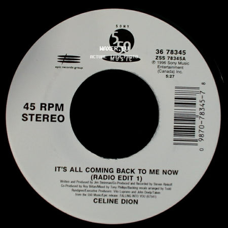 Celine Dion - The Power Of The Dream / It's All Coming Back To Me Now (Radio Edit 1) side B