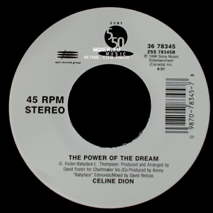 Celine Dion - The Power Of The Dream / It's All Coming Back To Me Now (Radio Edit 1) side A